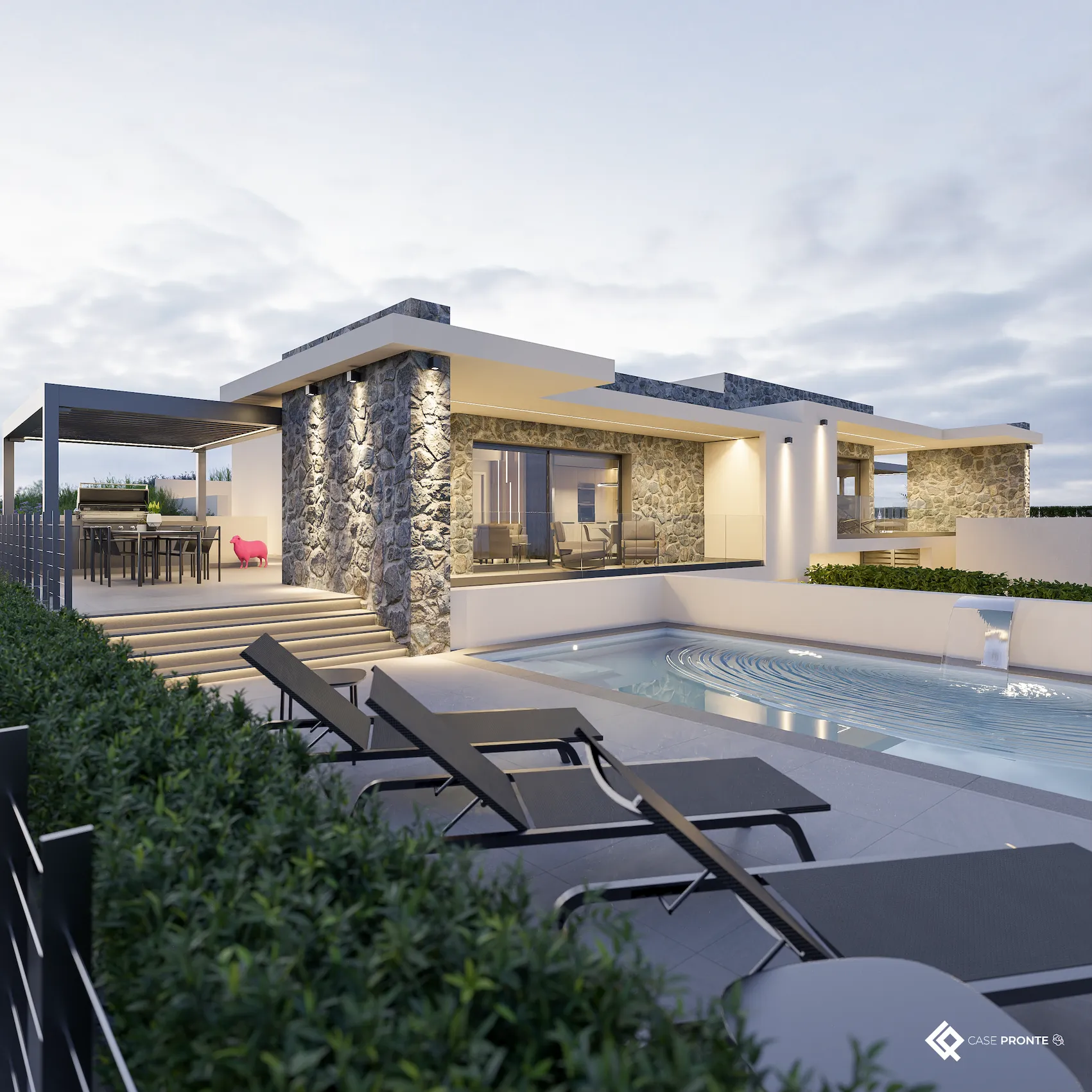 Nuova villa bifamiliare con vista panoramica